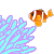 clownfish swimming out of anenome