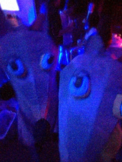 rat costumes blue lighting
